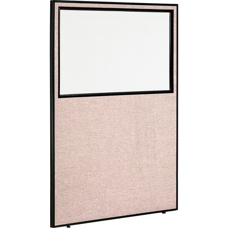 Global Industrial Office Partition Panel With Partial Window, 48-1/4W x 72H, Tan 694664WTN